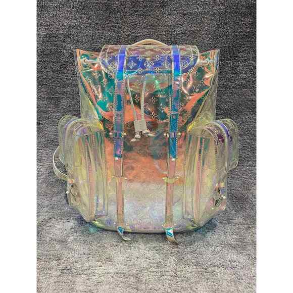 Louis Vuitton Christopher GM Prism Iridescent Monogram PVC Logo Backpack Bag - Picture 2 of 12